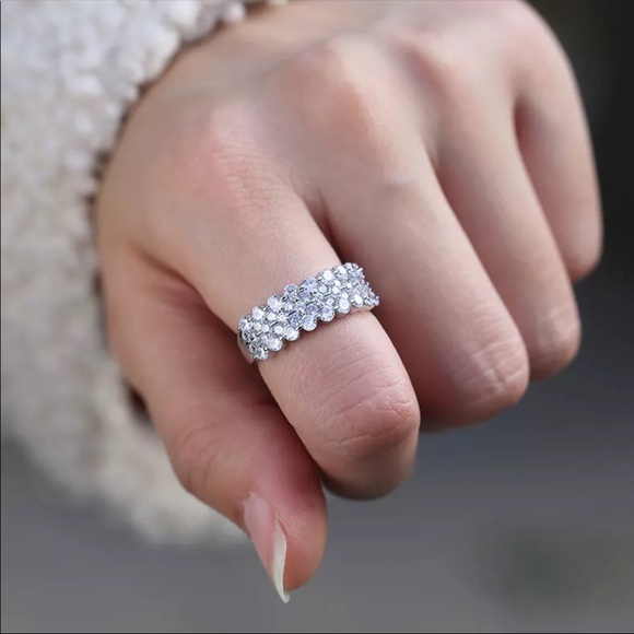 New Women’s Sterling Silver Diamond Bridal Ring - Picture 9 of 9